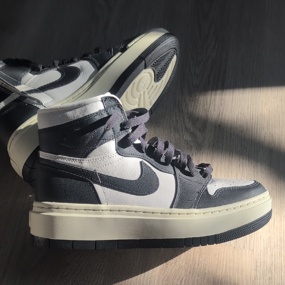 Nike High-Top Sneakers in Black, White & Cream